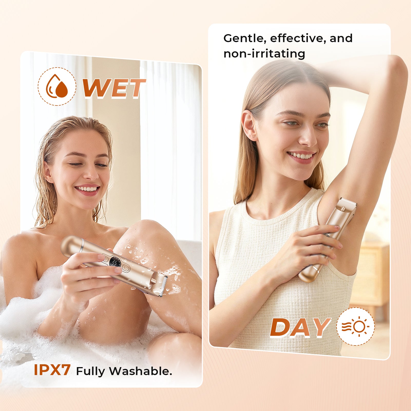 4 in 1 Bikini TriTrimmer mmer for Women, Electric Razors for Women - Dual Head, Wet & Dry Use Pubic Body Hair Trimmer Electric Shavers, Rechargeable Womens Facial Razors for Legs, Nose, Armpits, Bikini Area